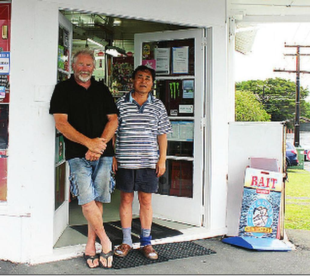 Missing crew member, Steve Forno (left) pictured after he intervened in an armed burglary on  Bayswater dairy, earlier this year - image from The Flagstaff. © SW